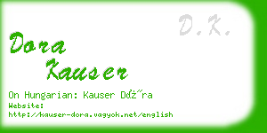 dora kauser business card